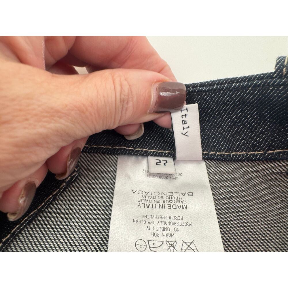 Balenciaga NWOT Dark Wash Wide Leg Flare Jeans – Size 27 – Made in Italy - Picture 14 of 15